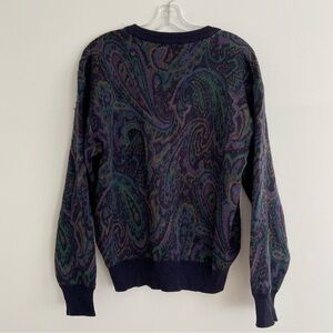 SOLD Vintage 80s retro funky purple psychedelic pattern sweater